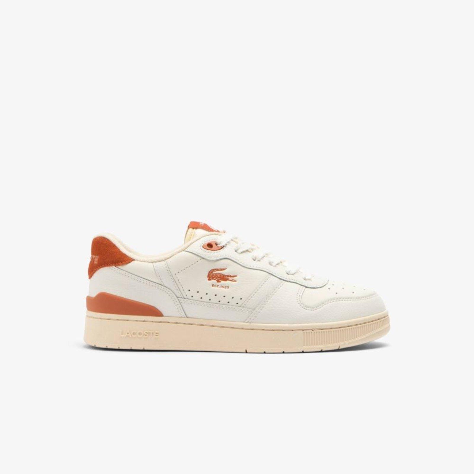Tênis Lacoste Masculino T-Clip Set de Couro Off-white