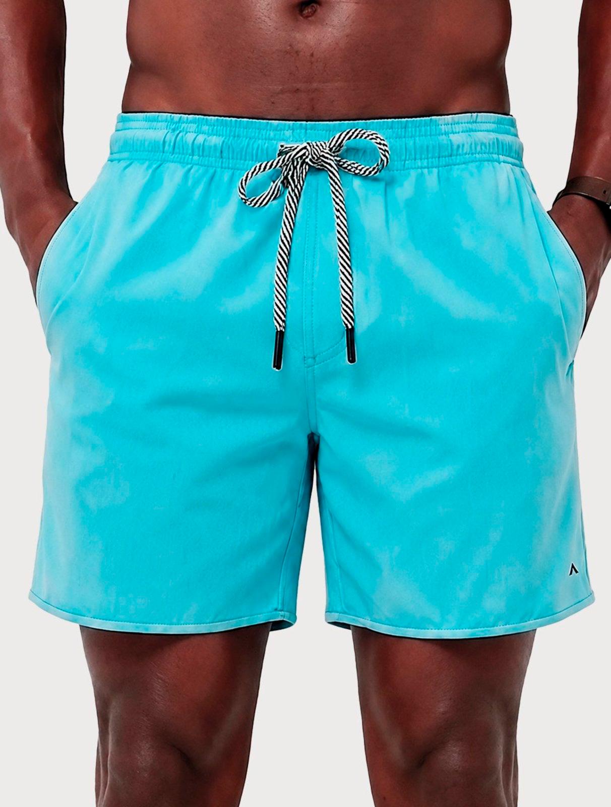 Short Aramis Masculino D Água Elastico Logo Azul Claro