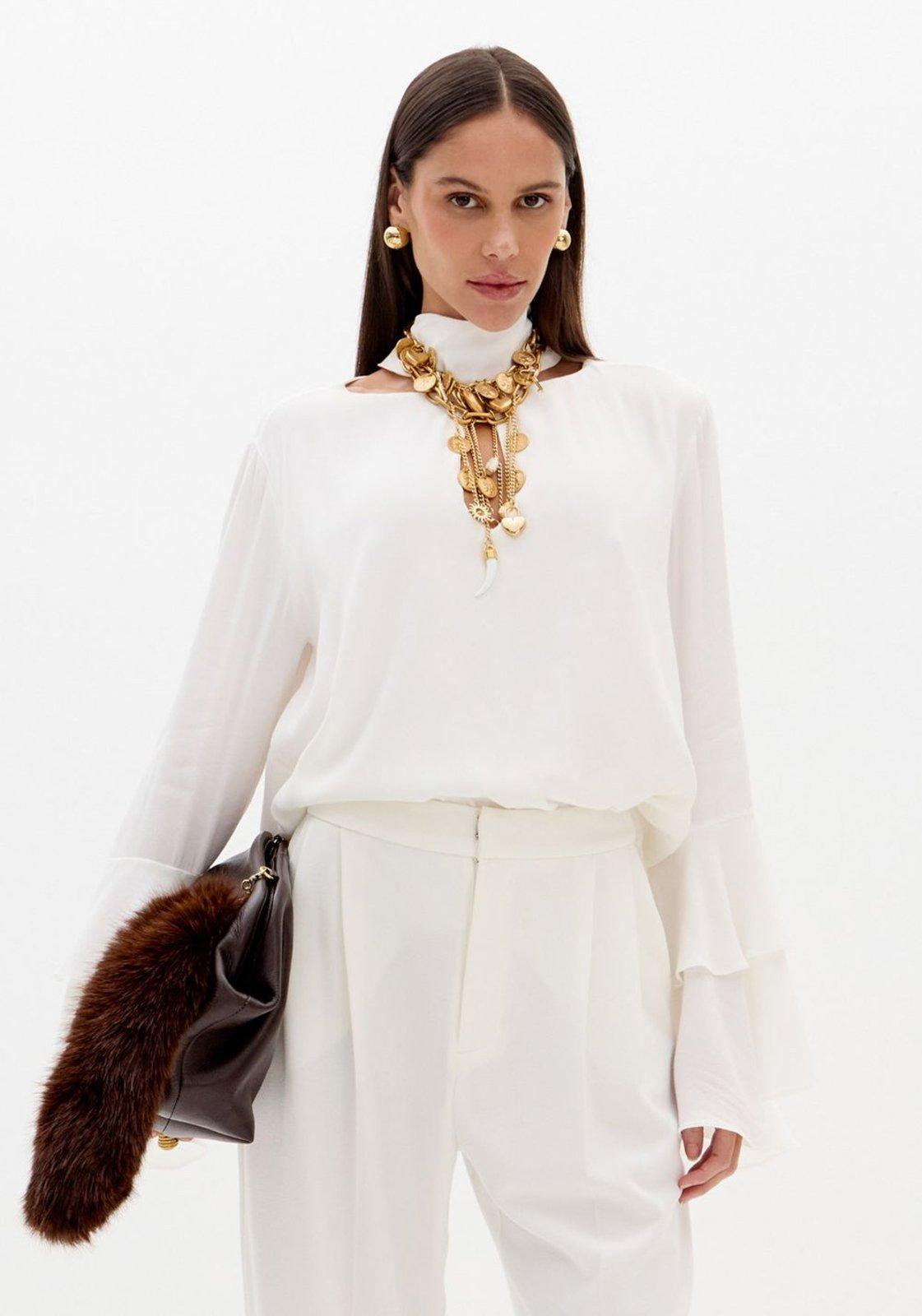 Blusa Com Gola De Manga Longa Lança Perfume