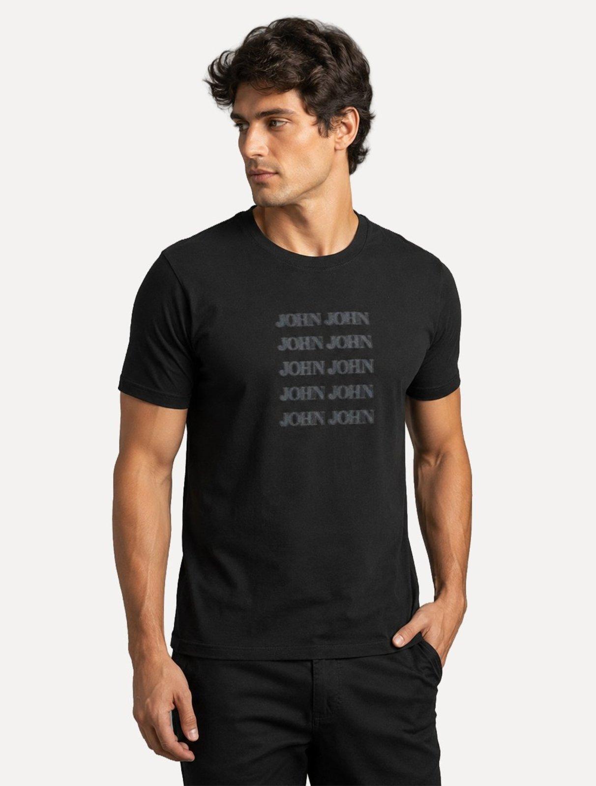 Camiseta John John Masculina Slim Fit Haze Preta