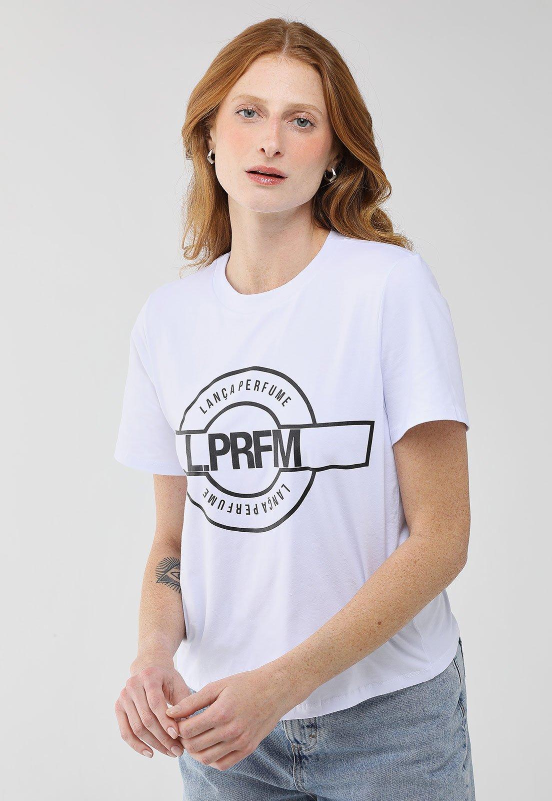 Camiseta Feminina Lança Perfume Estampa LPRFM Branca