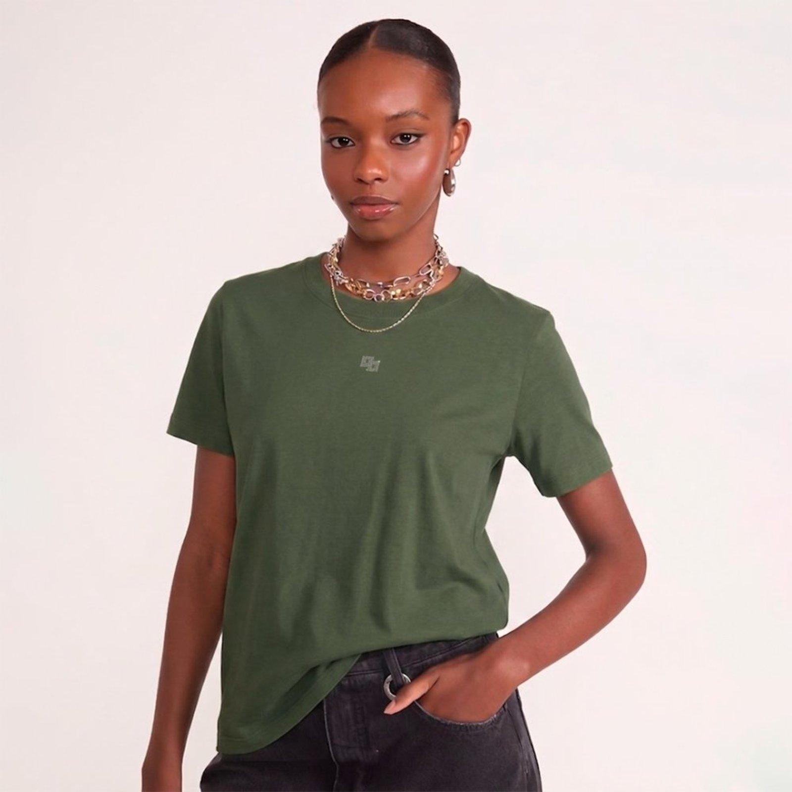 Camiseta Colcci Strass In26 Verde Feminino