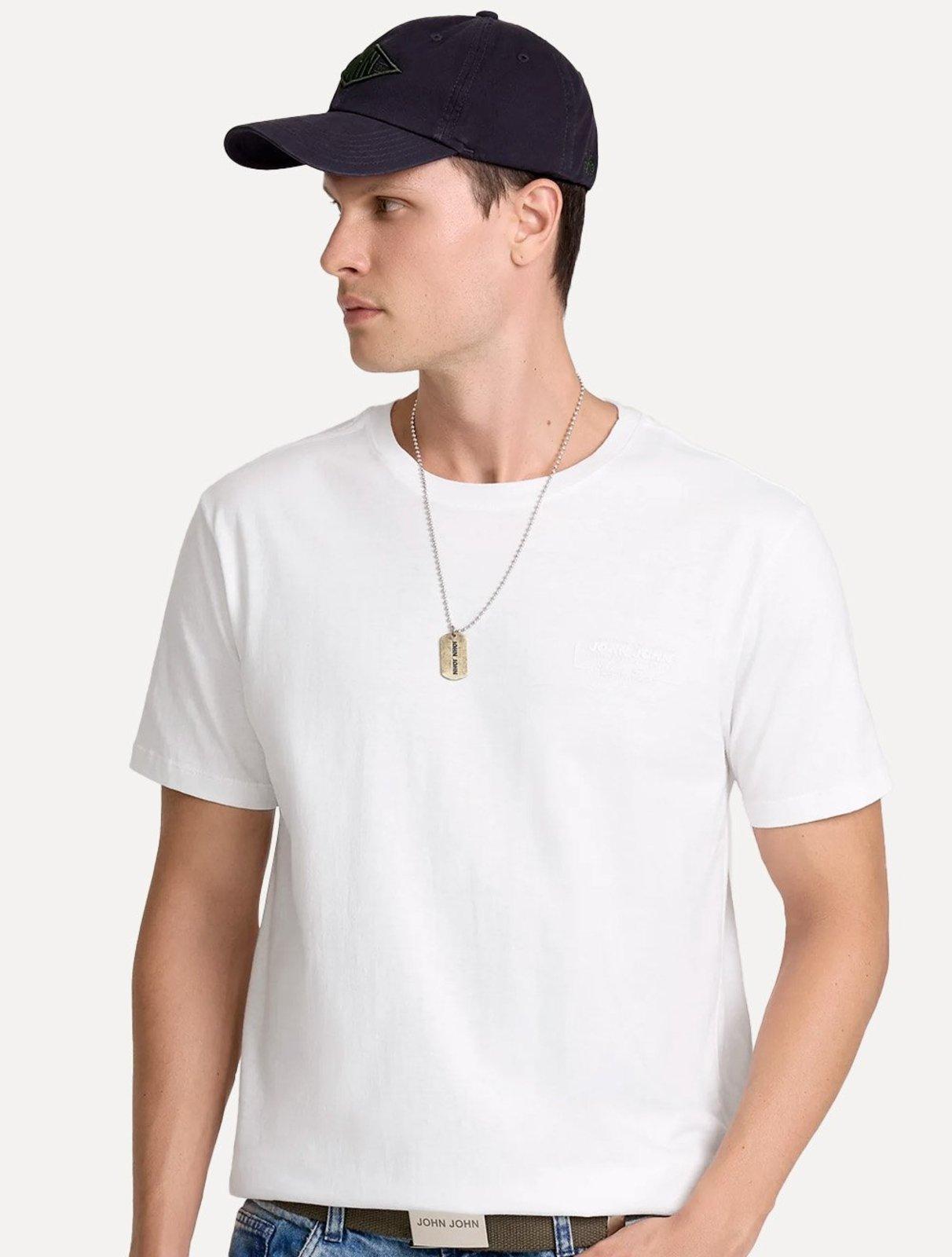 Camiseta John John Masculina Regular Fit Square Branca
