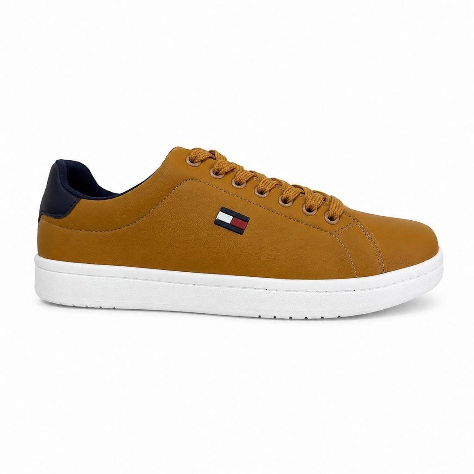 Tênis Tommy Hilfiger Flag Low Cut Lace-Up Sandalwood