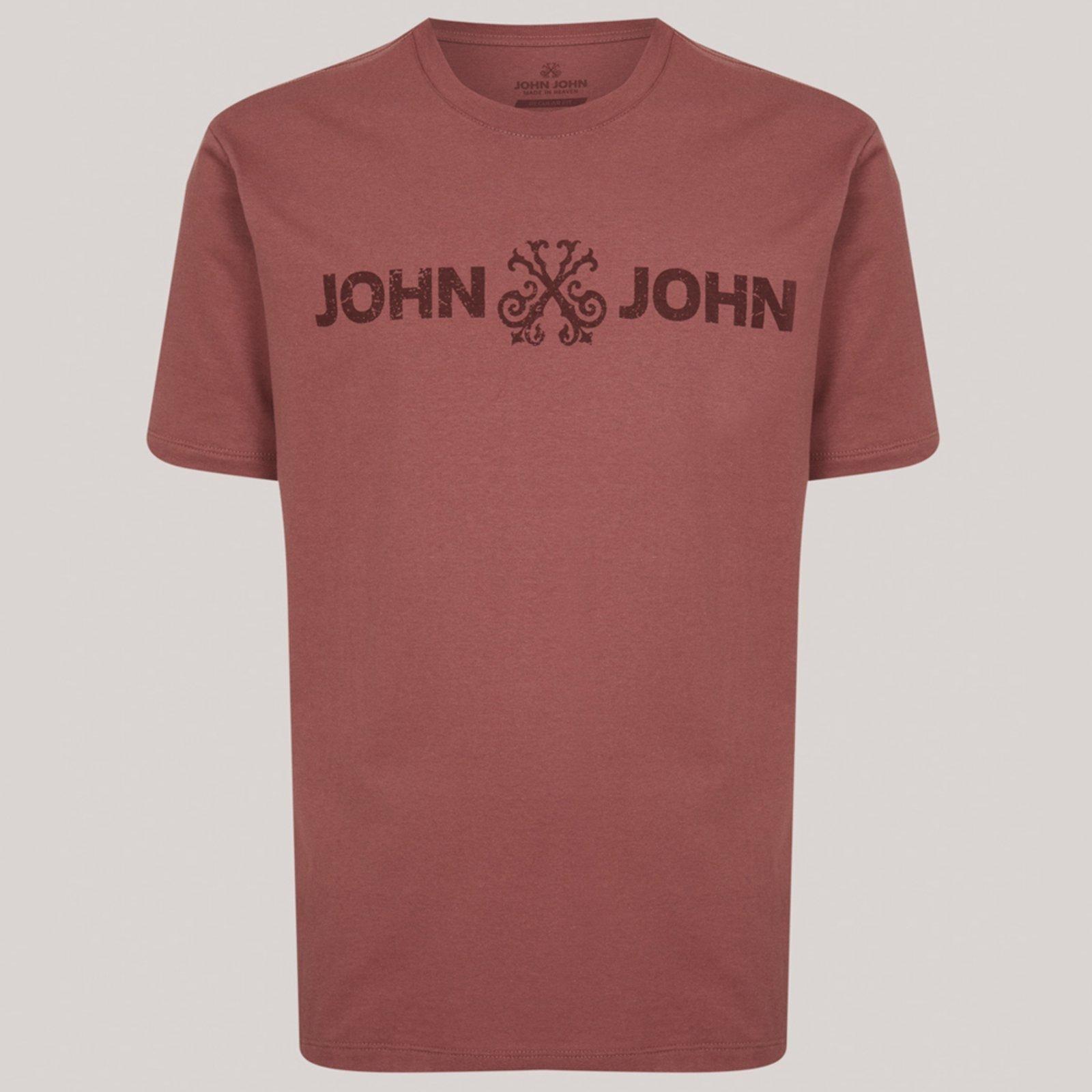 Camiseta John John Regular Basic Pr26 Rosa Masculino