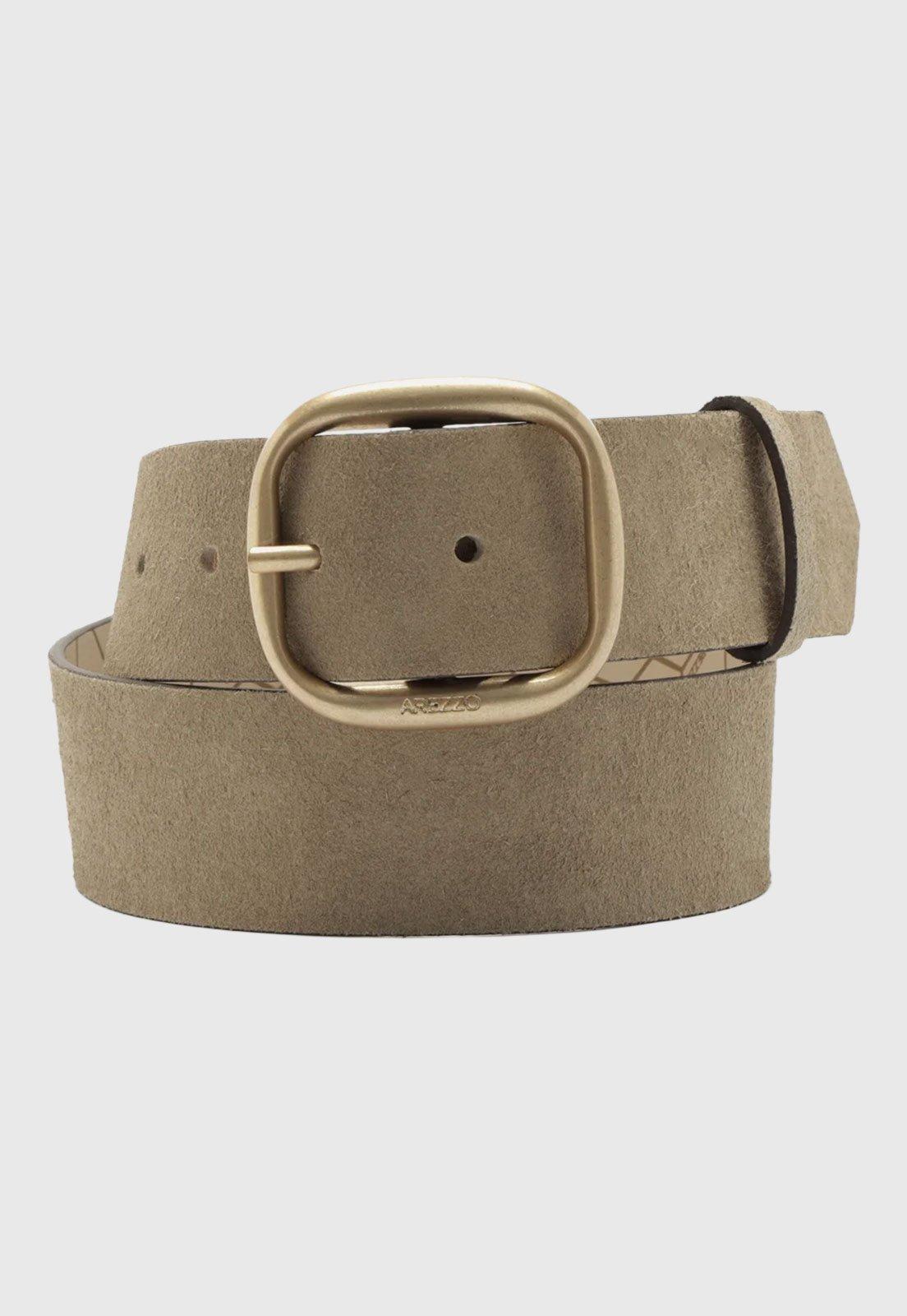 Cinto Feminino Arezzo Rustic Suede Misty Taupe