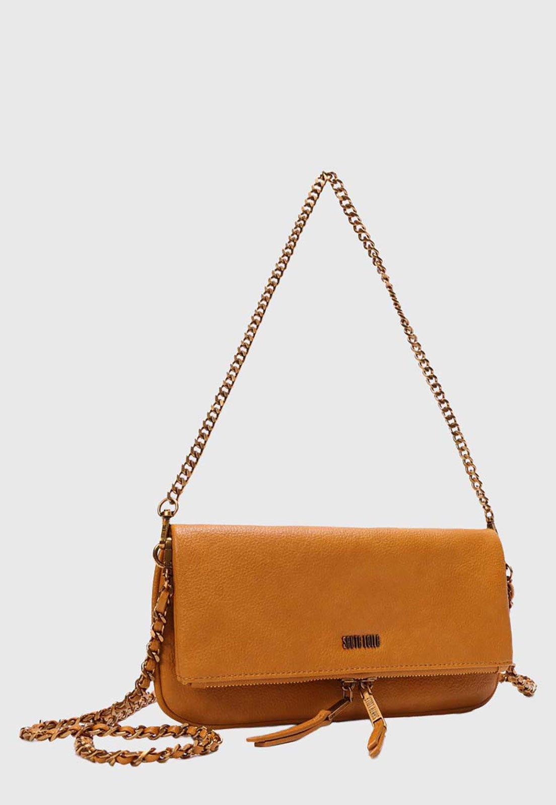 Bolsa Feminina Santa Lolla Alça Corrente Caramelo