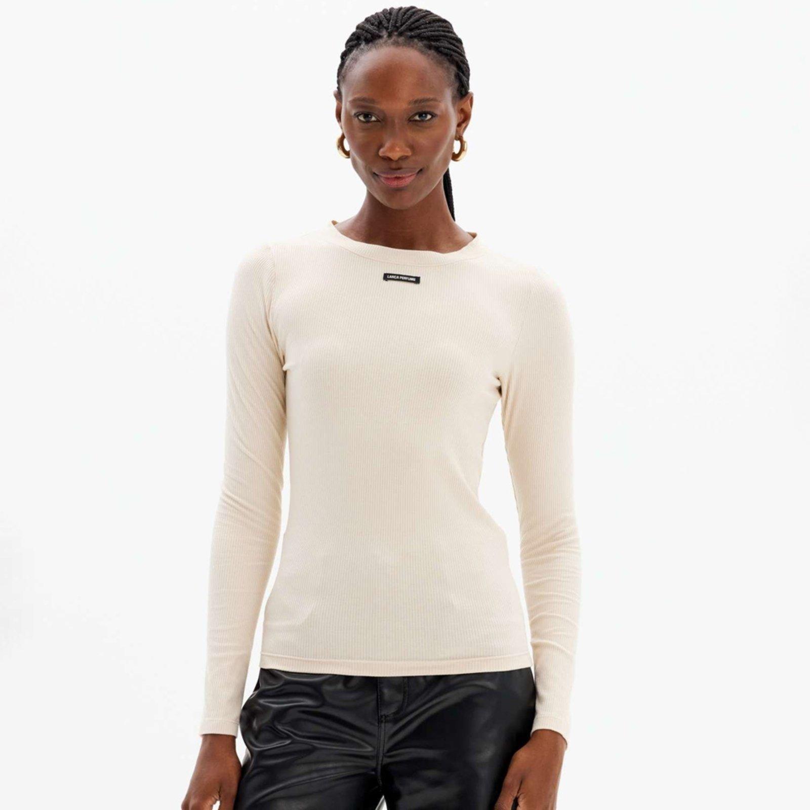 Blusa Canelada Lança Perfume Long Sleeve In25 Bege Feminino