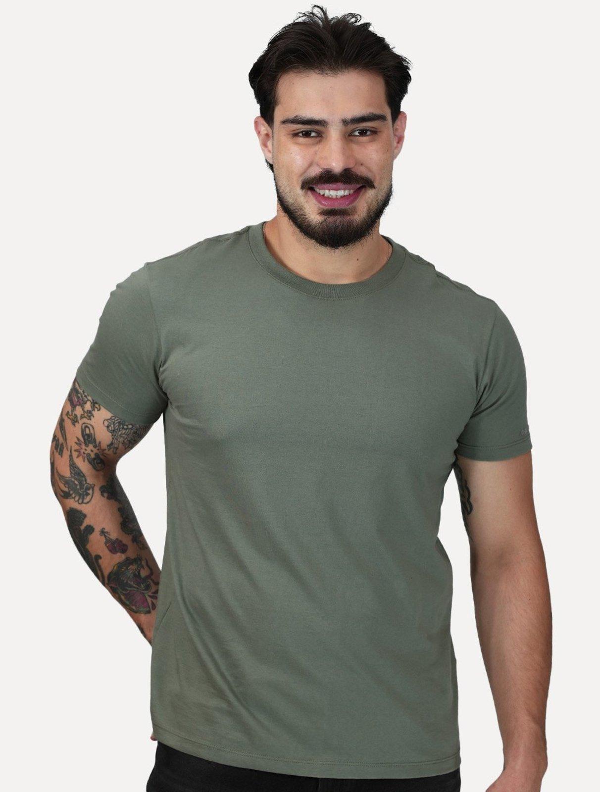 Camiseta John John Masculina Slim Fit Simple Verde Claro