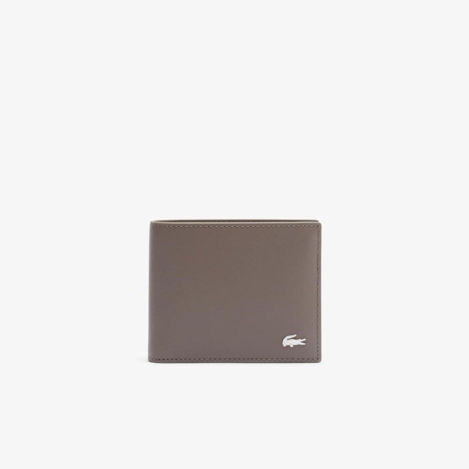 Carteira em Couro Fitzgerald masculina Lacoste para Seis Cartões Marrom