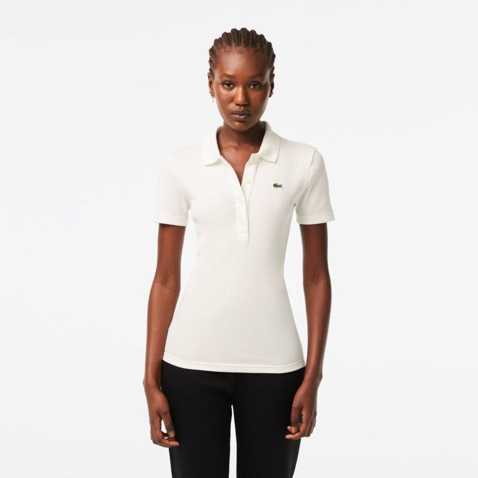 Polo feminina Lacoste em algodão orgânico Branco