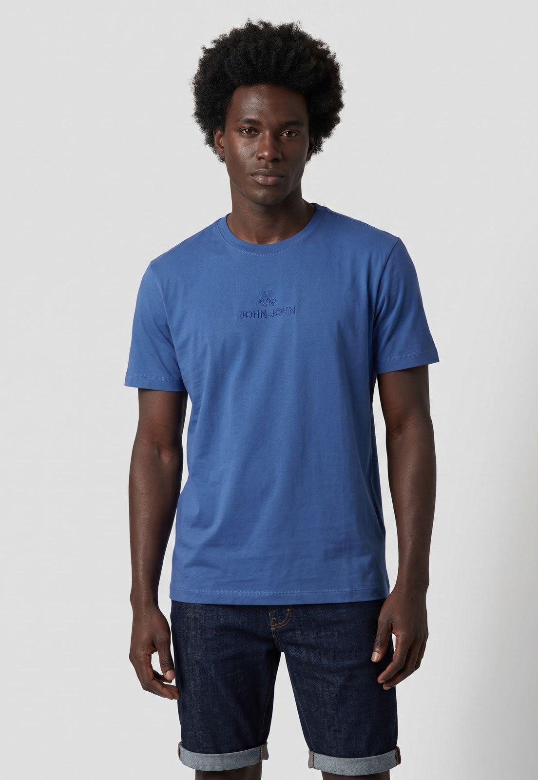Camiseta Masculina John John Logo Azul