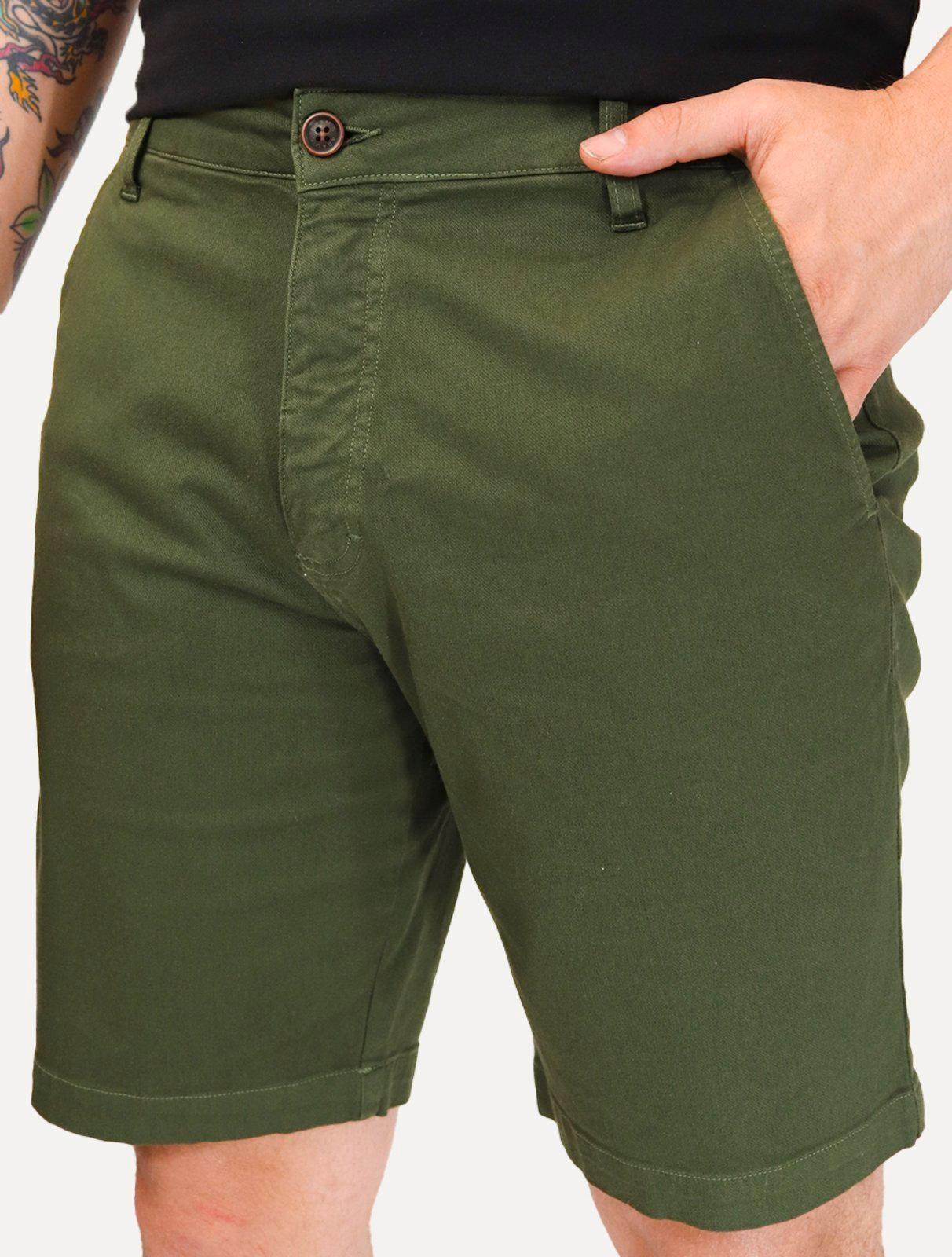 Bermuda Aramis Masculina Chino Cotton Sarja Verde Militar