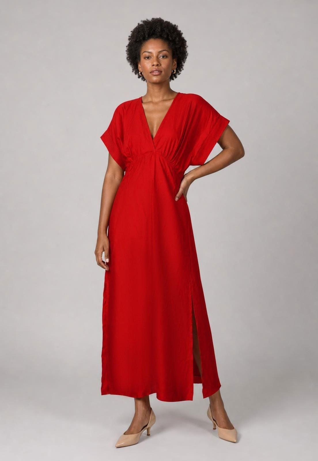 Vestido Feminino Colcci Longo Fenda Vermelho