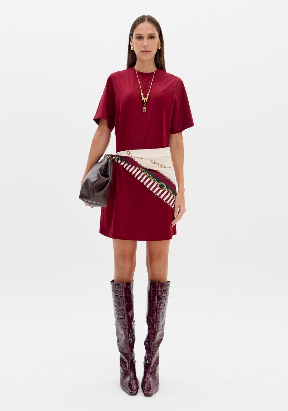 Vestido T-dress Com Lenço Lança Perfume