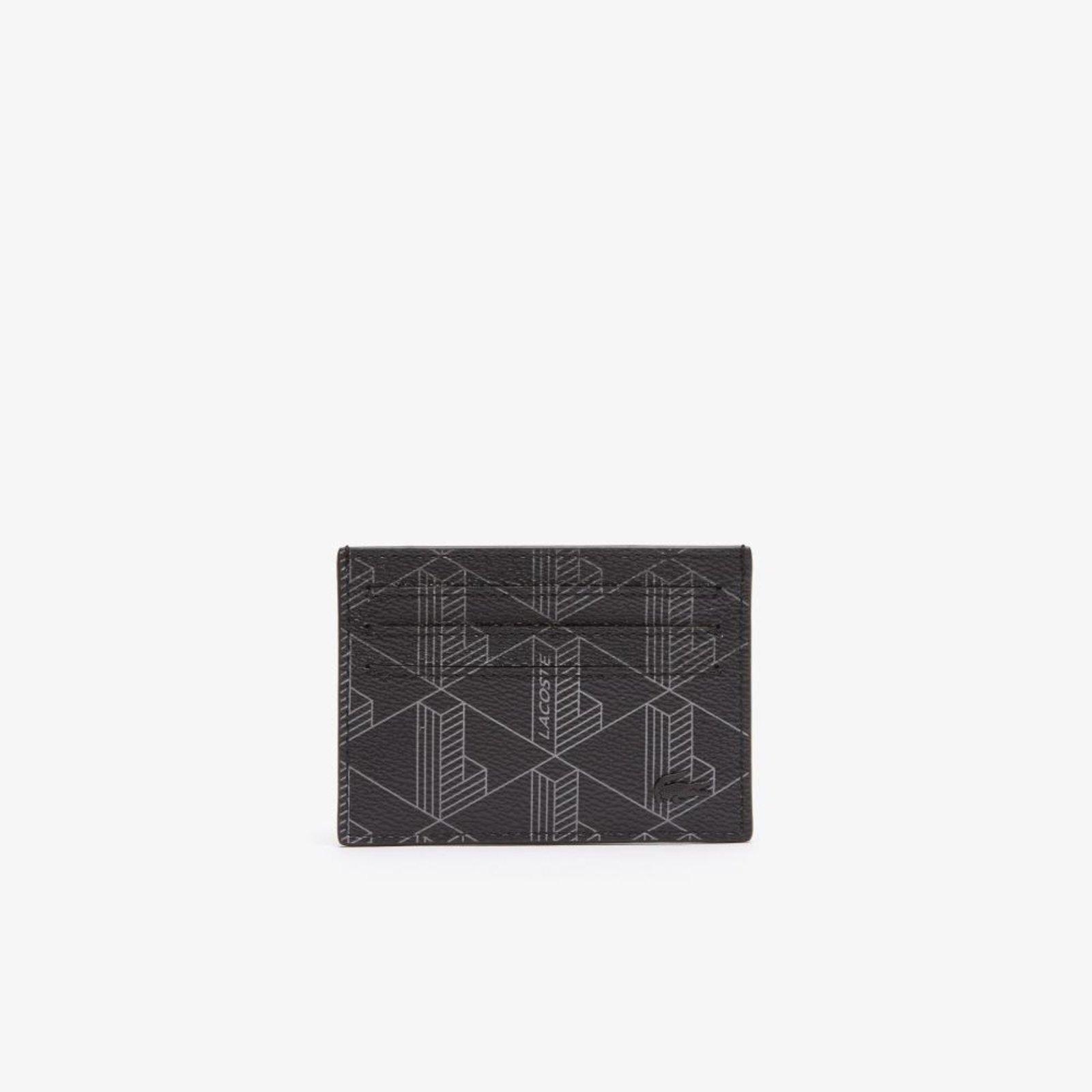 Porta-cartões The Blend em lona com estampa de monograma Preto