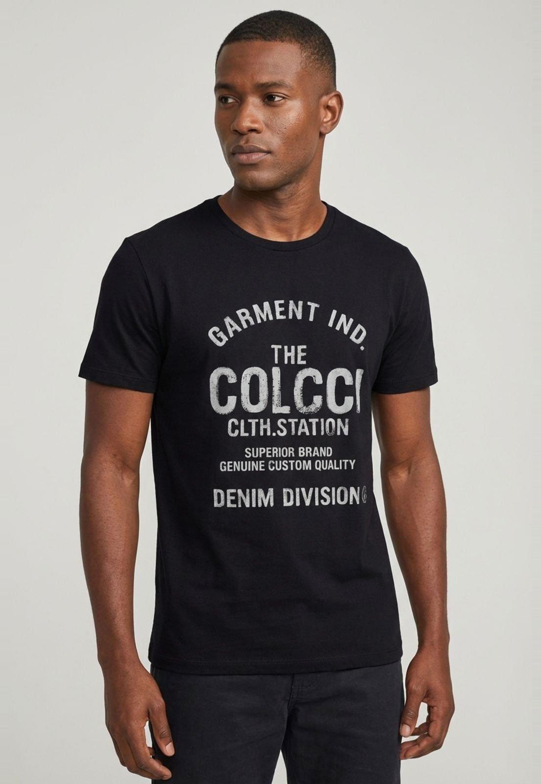 Camiseta Masculina Colcci Estampa Preta