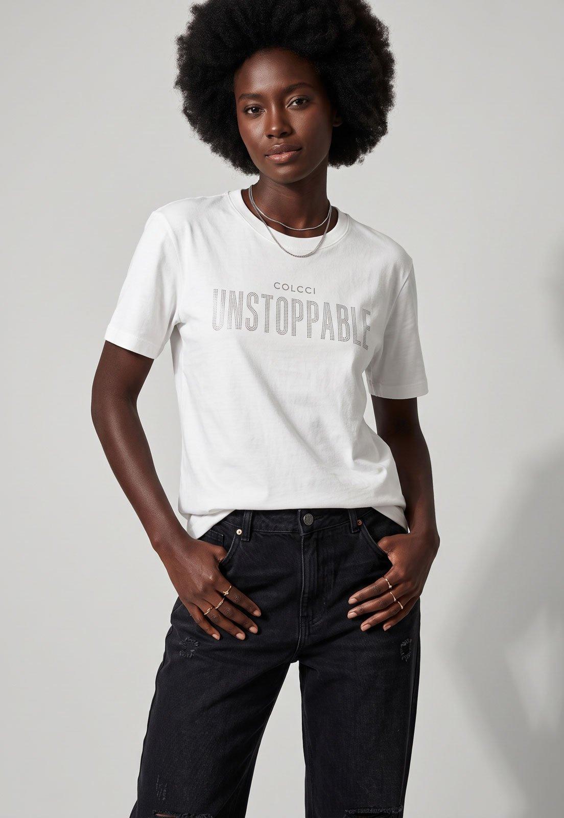 Camiseta Feminina Colcci Unstoppable Branca