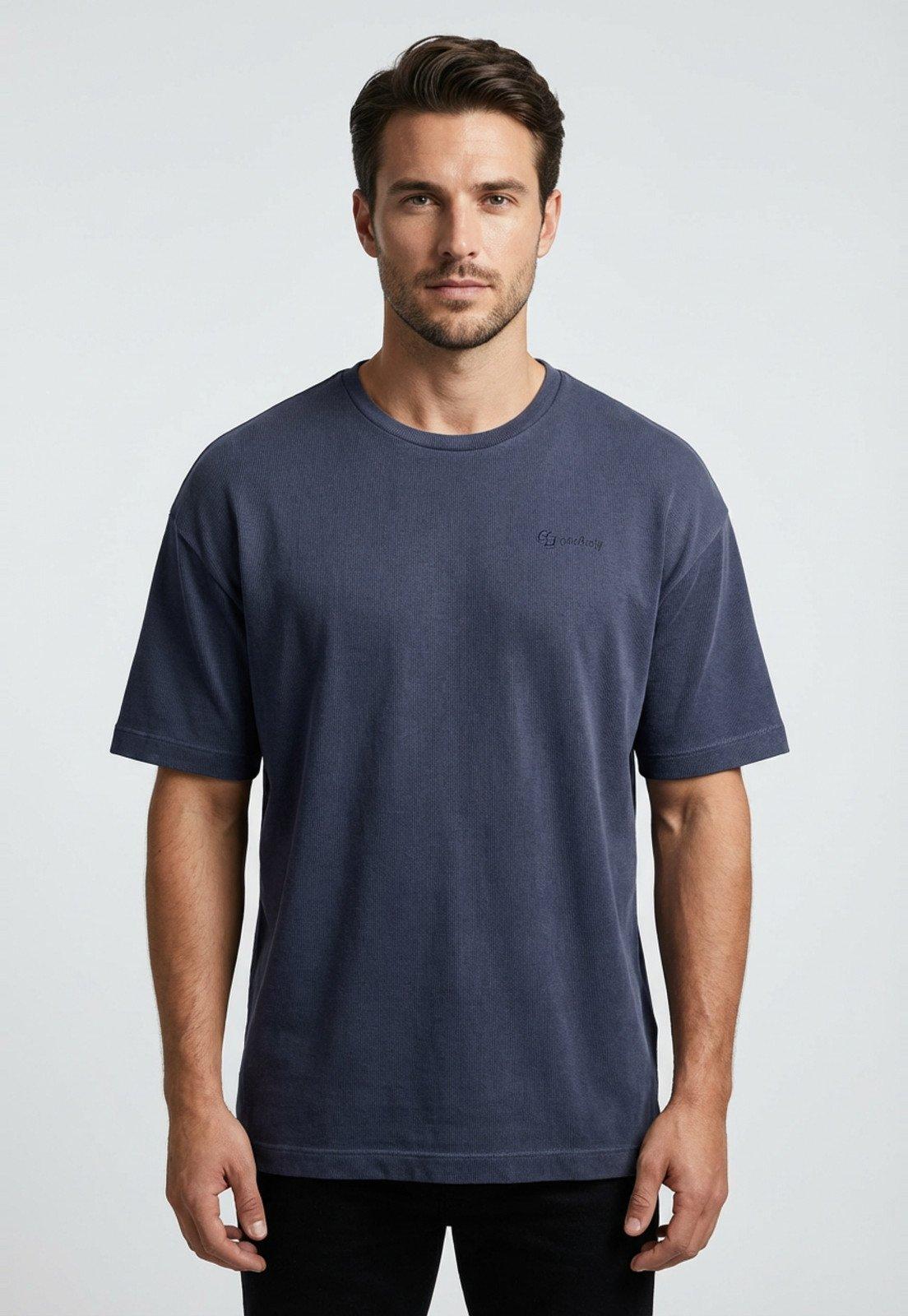 Camiseta Masculina Colcci Logo Bordado Azul Marinho