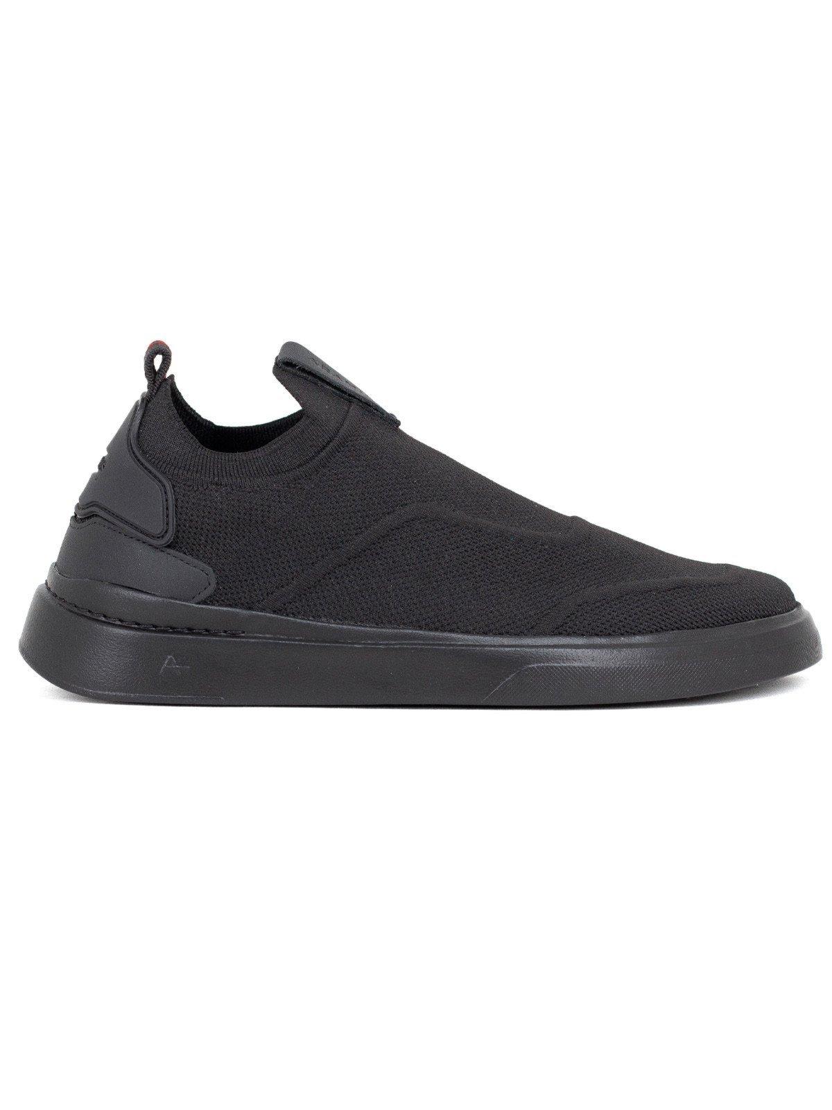Tênis Masculino Aramis Casual Journey Stone Knit Confortável Elástico Preto All Black