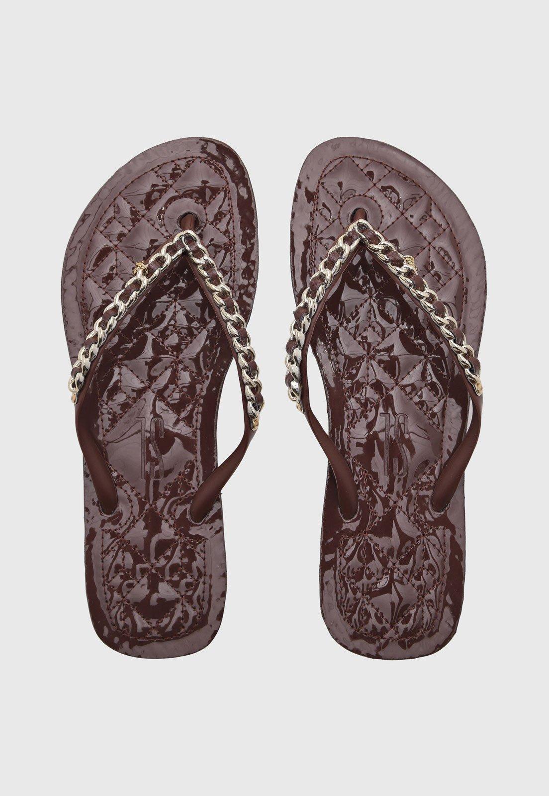 Chinelo Feminino Santa Lolla Corrente Marrom