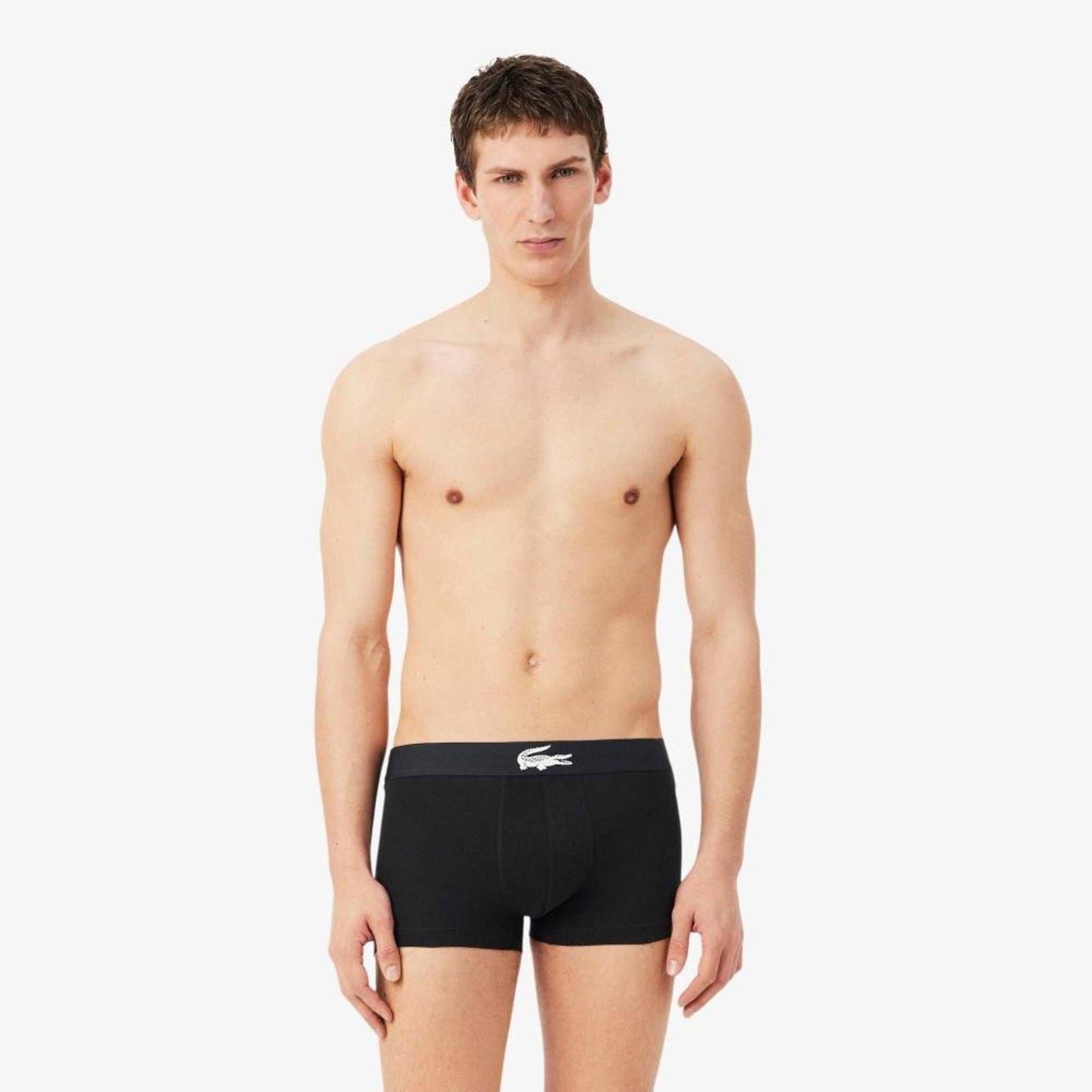 Kit com 3 Cuecas Boxer em Malha Stretch Preto