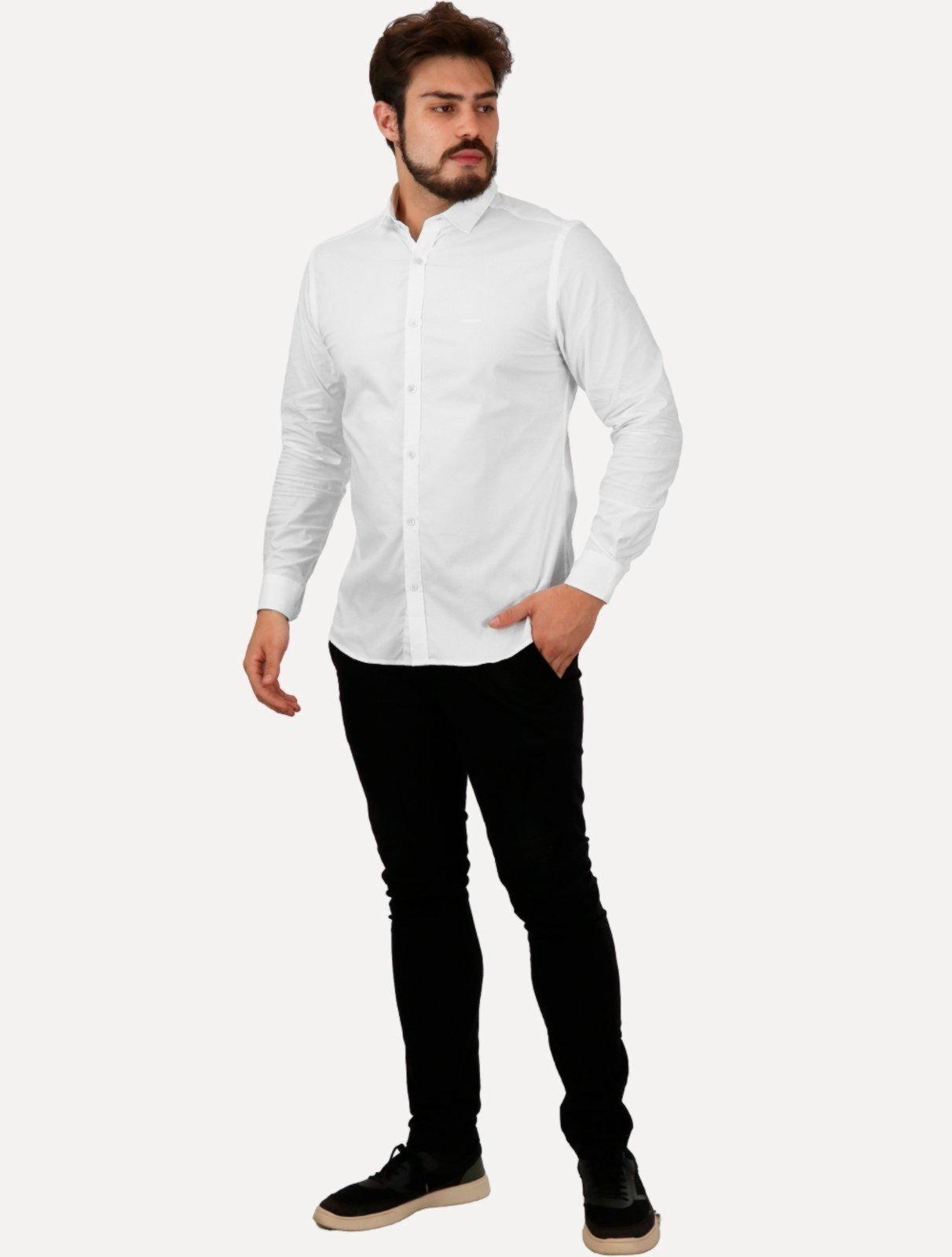 Camisa John John Masculina New Slim Logo Branca