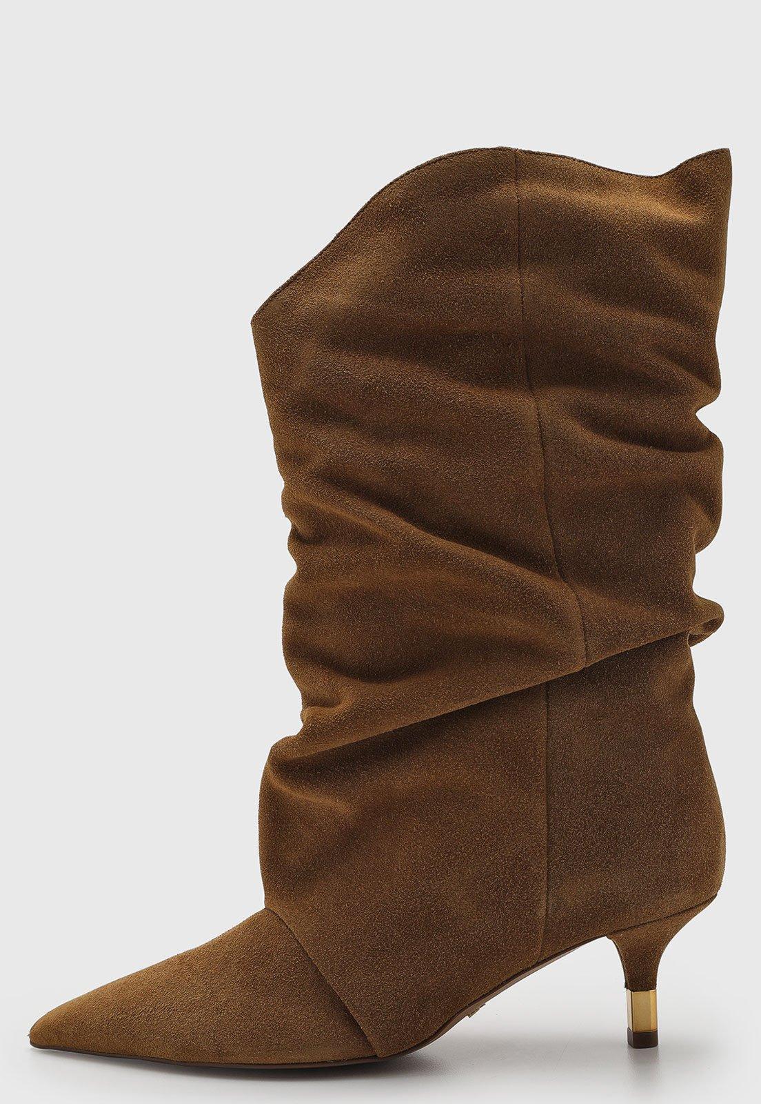 Bota Feminina Arezzo Cano Médio Marrom