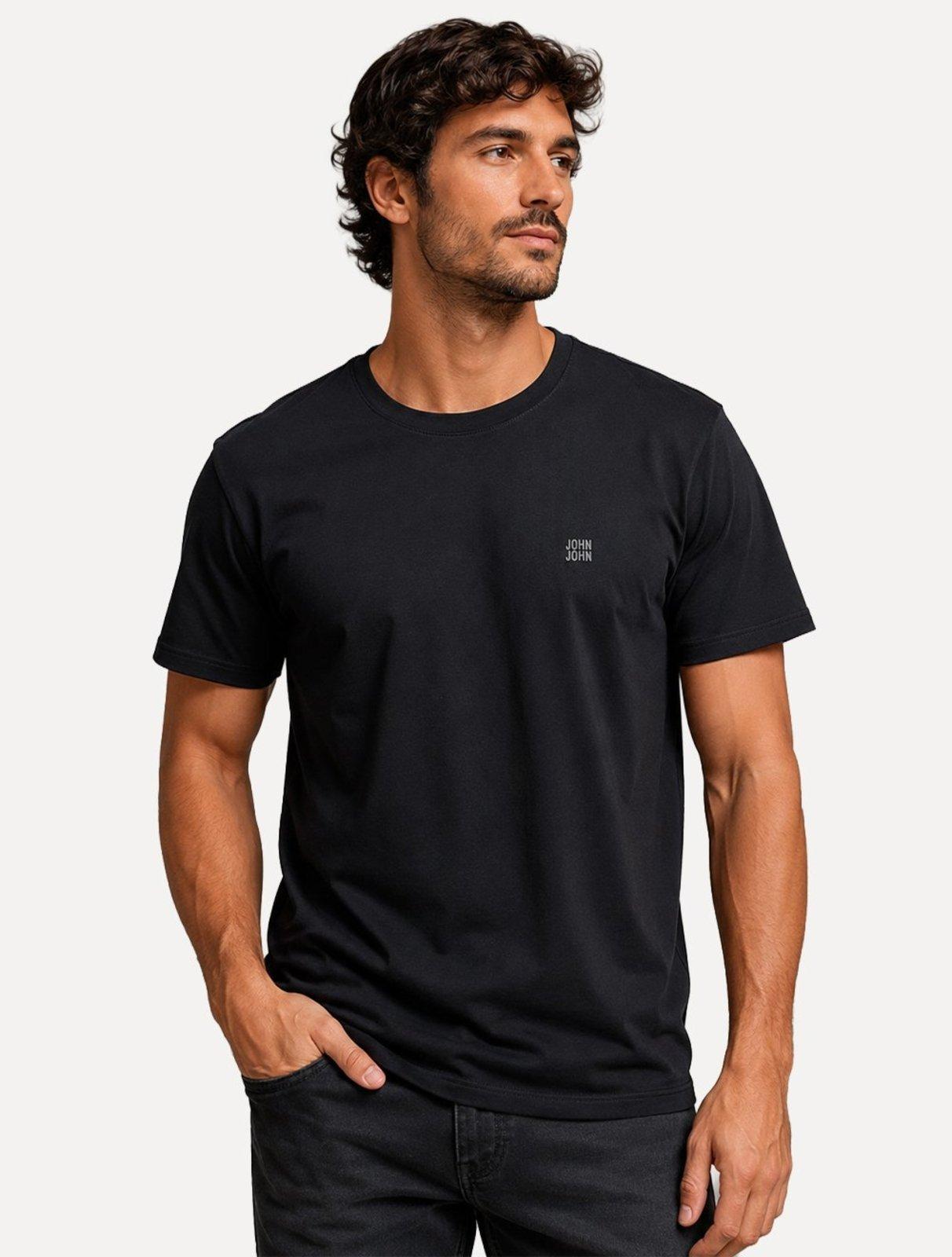Camiseta John John Masculina Regular Fit Uno Black