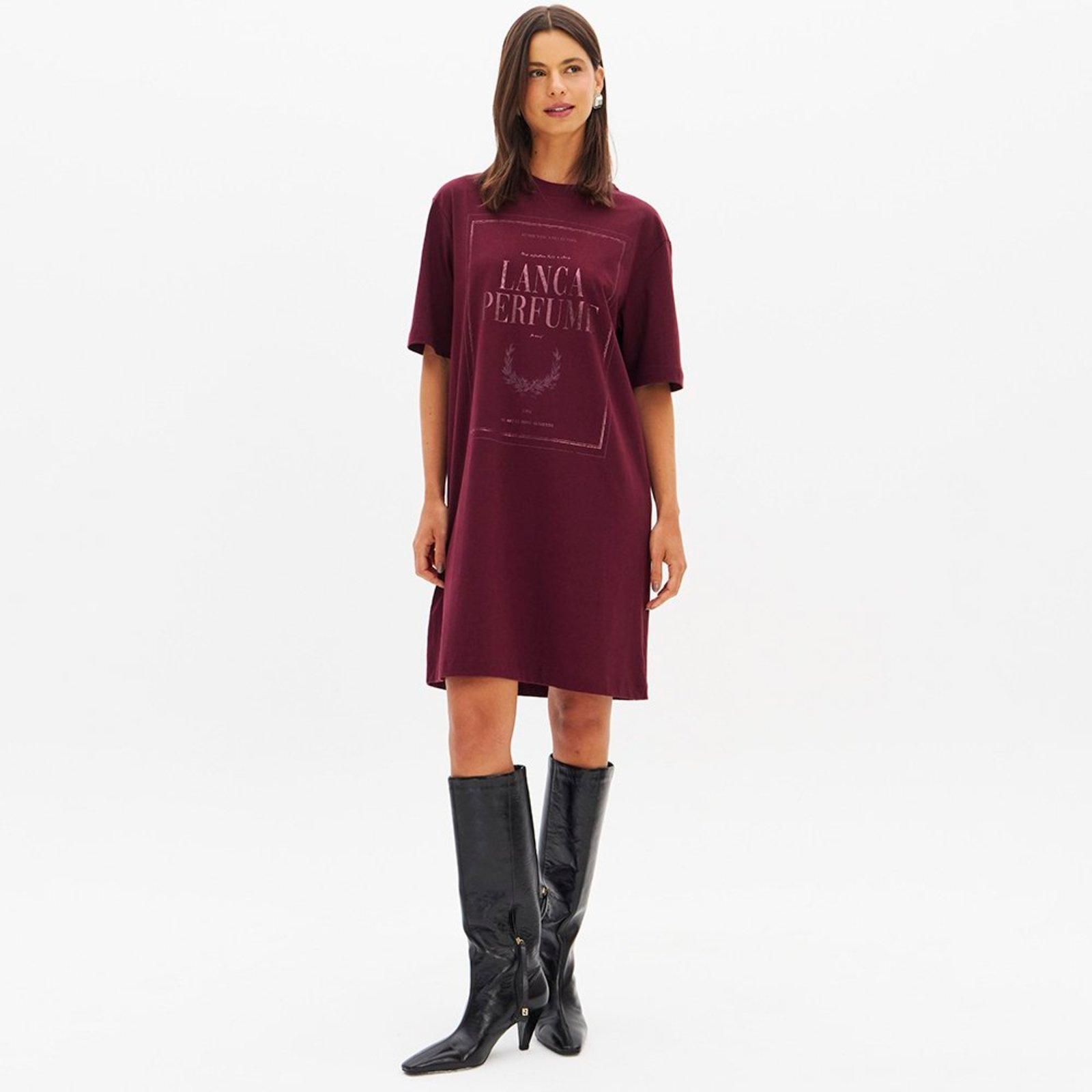 Vestido Curto Lança Perfume Tdress In26 Bordô Feminino