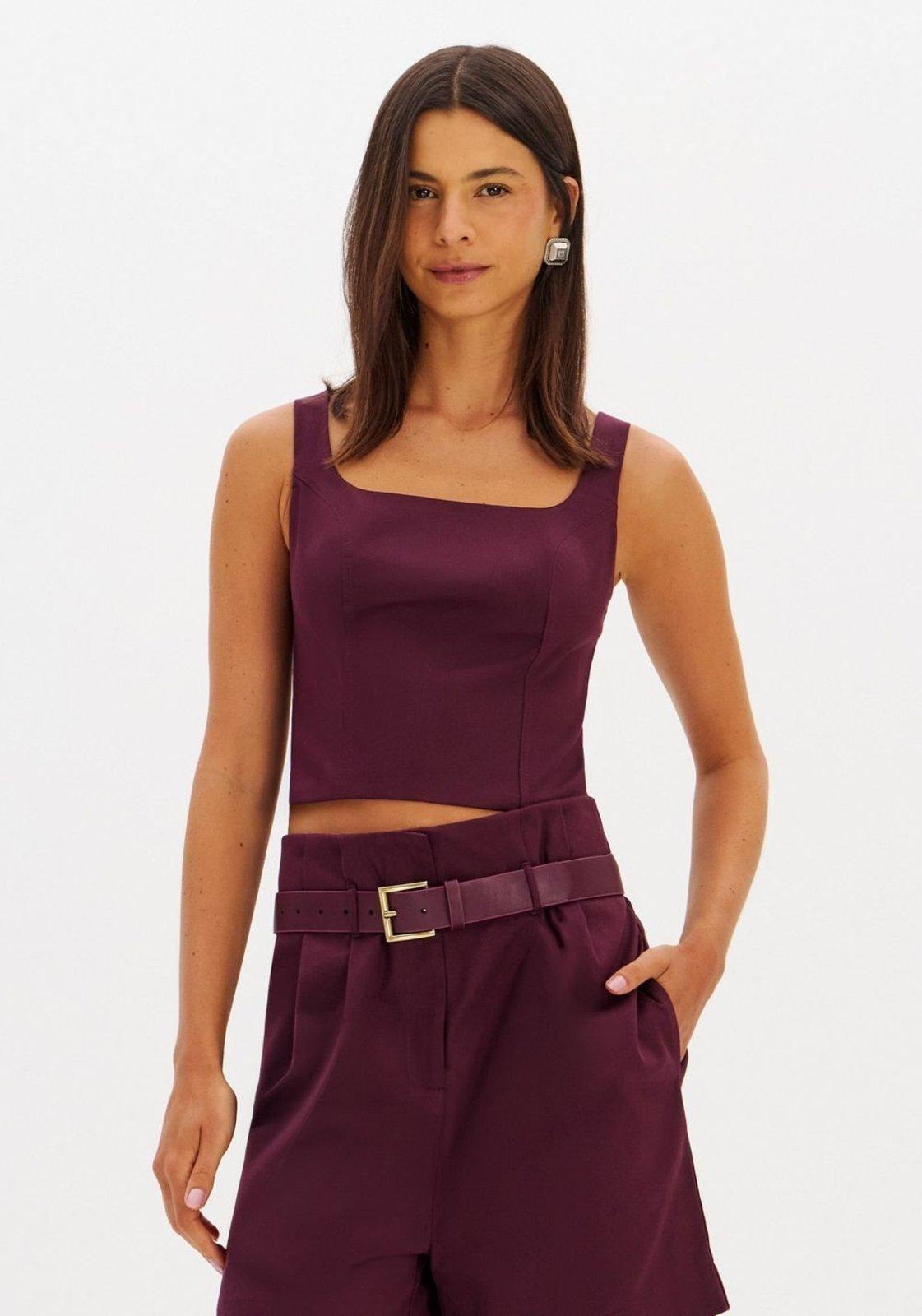 Blusa Cropped Sem Manga Lança Perfume