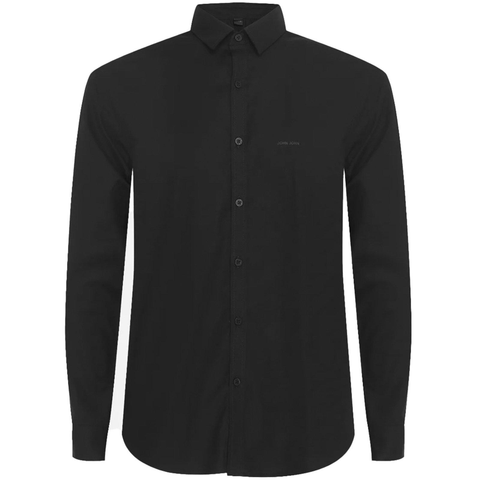 Camisa John John New Straight Regular IN24 Preto Masculino