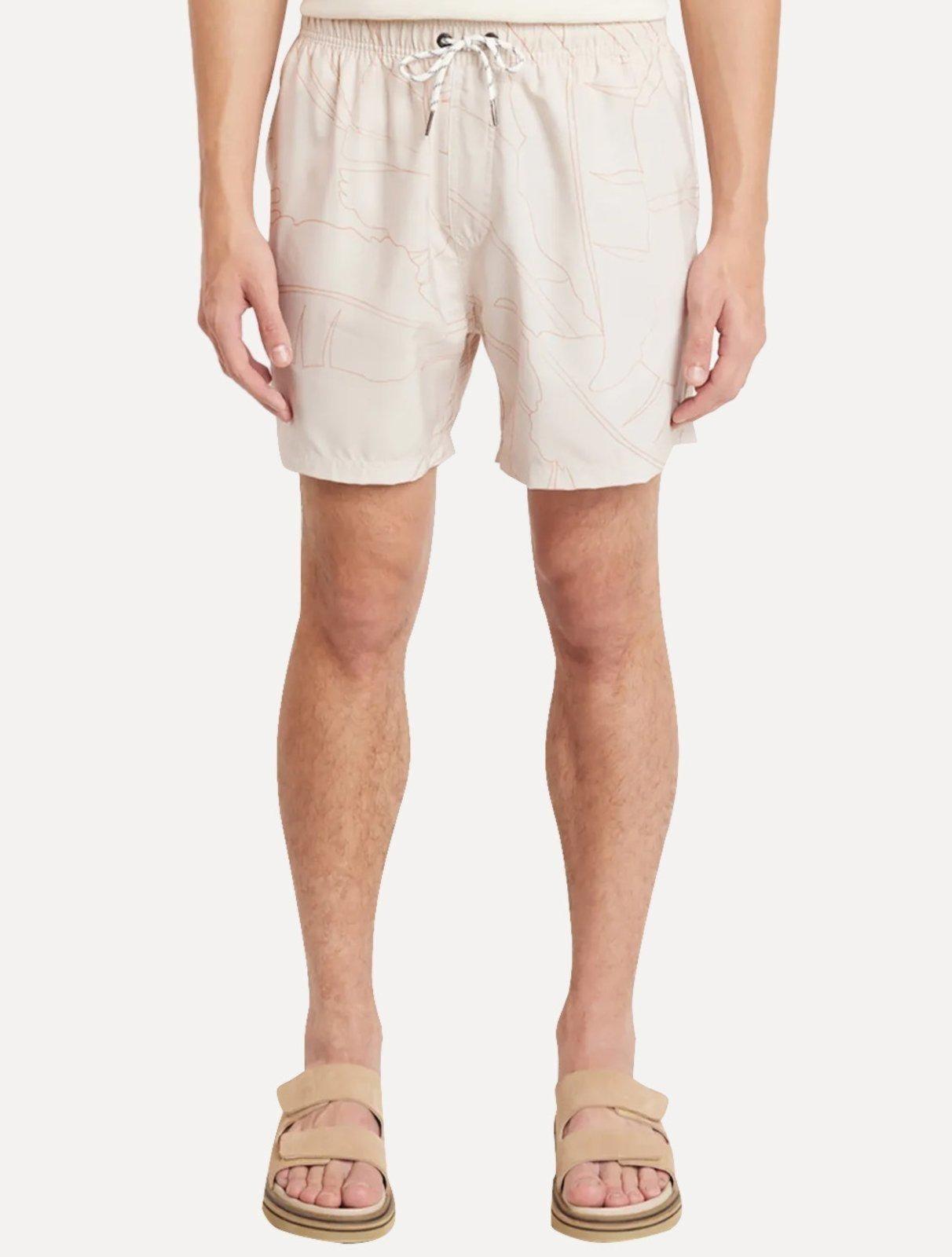 Short Aramis Masculino D Água Estampado Traços Cáqui Claro