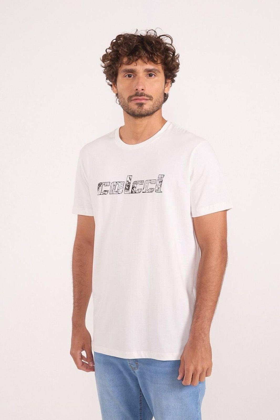 Camiseta Básica Logo Frontal Colcci Off Shell