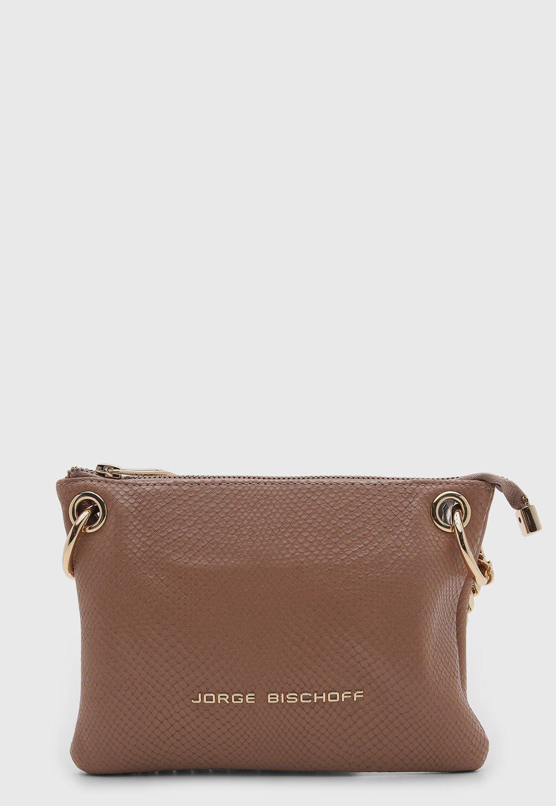 Bolsa Jorge Bischoff Couro Texturizado Marrom