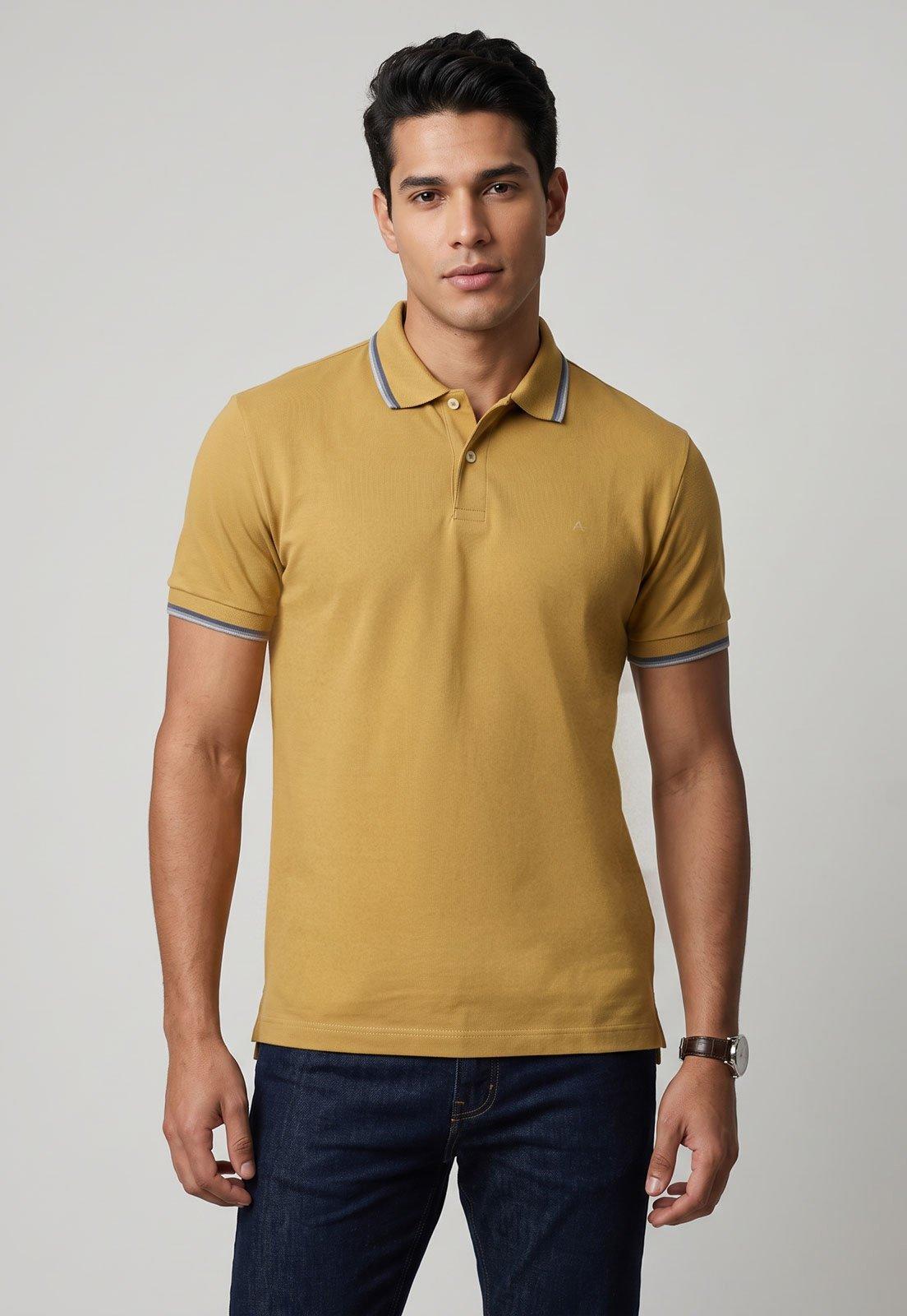 Polo Masculina Aramis Gola Polo Mostarda