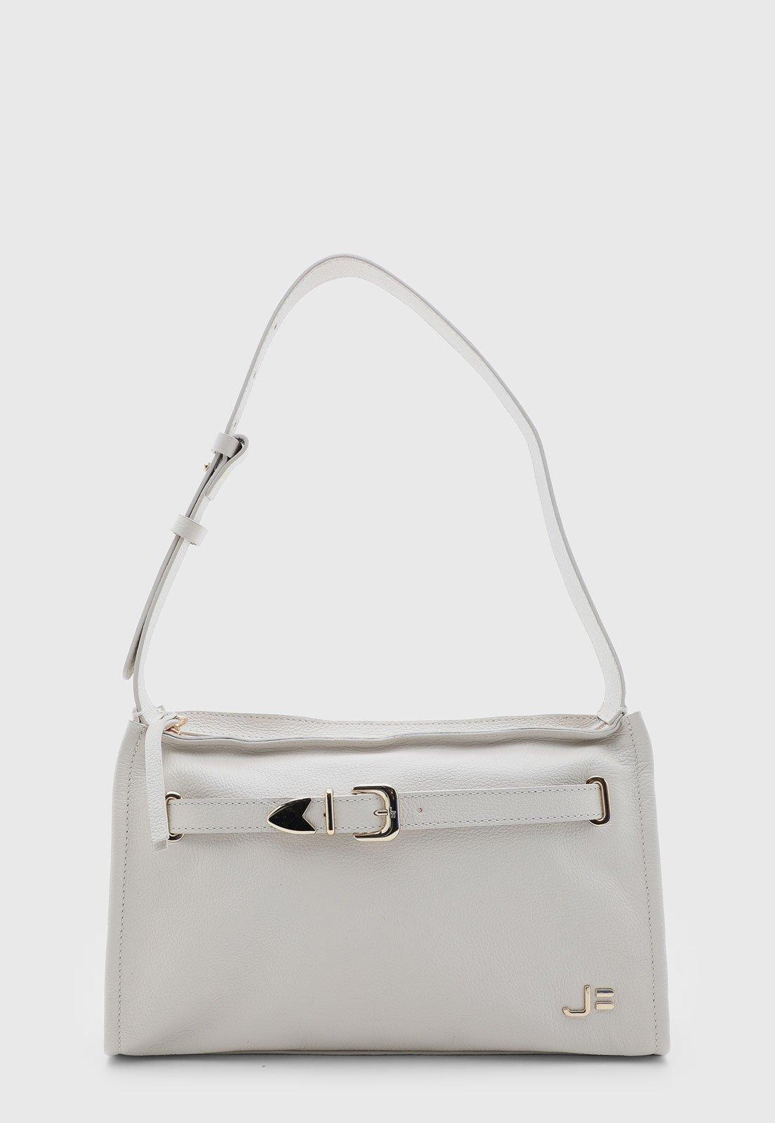 Bolsa Feminina Jorge Bischoff Couro Média Branca