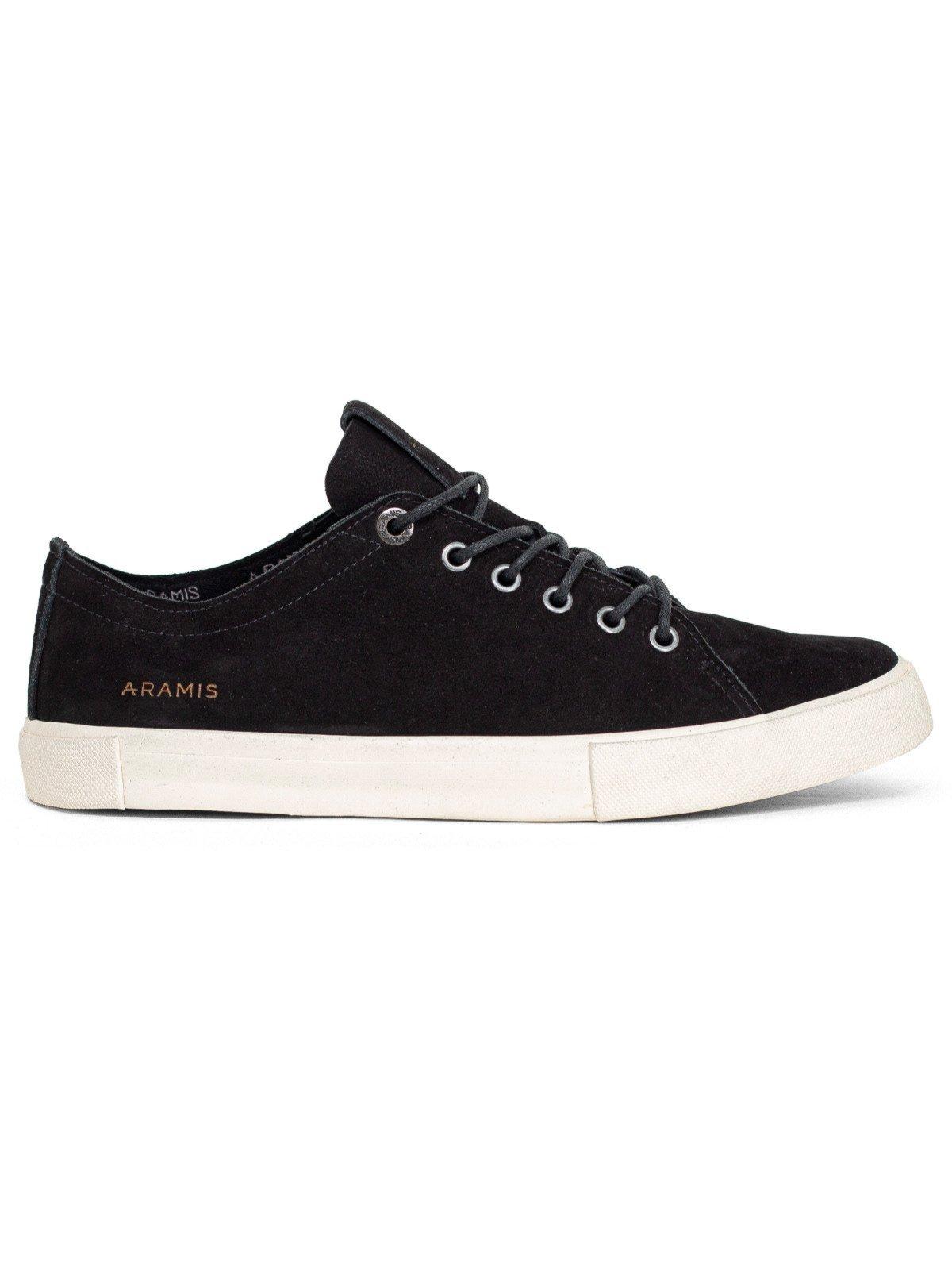 Tênis Masculino Aramis Casual Easy Sidelong Couro Legítimo Cadarço Confortável Preto