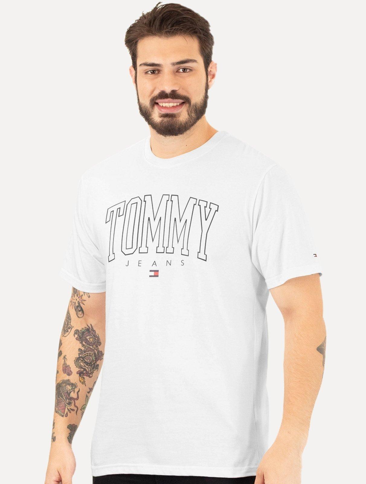 Camiseta Tommy Jeans Masculina College Graphic Branca