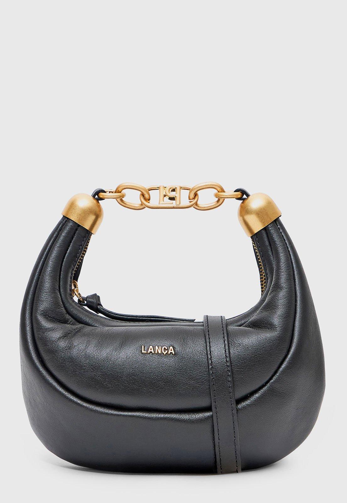 Bolsa Feminina Lança Perfume Couro Pequena Preta