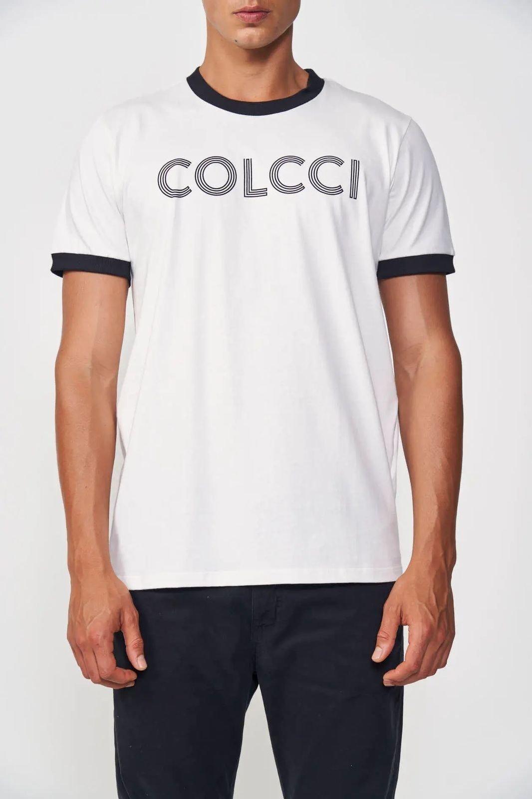 Camiseta Masculina Reta Com Logo Frontal Colcci Off Shell