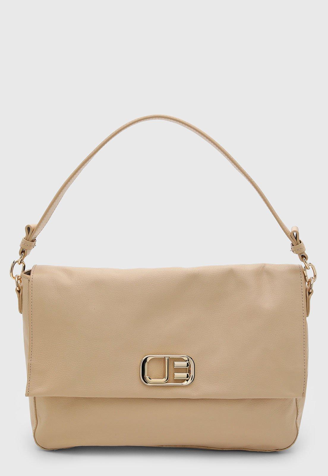 Bolsa de Ombro Jorge Bischoff Couro Bege