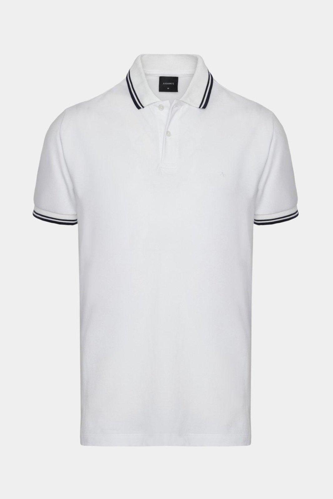 Polo Aramis Aramis Manga Curta Frisos New Off White