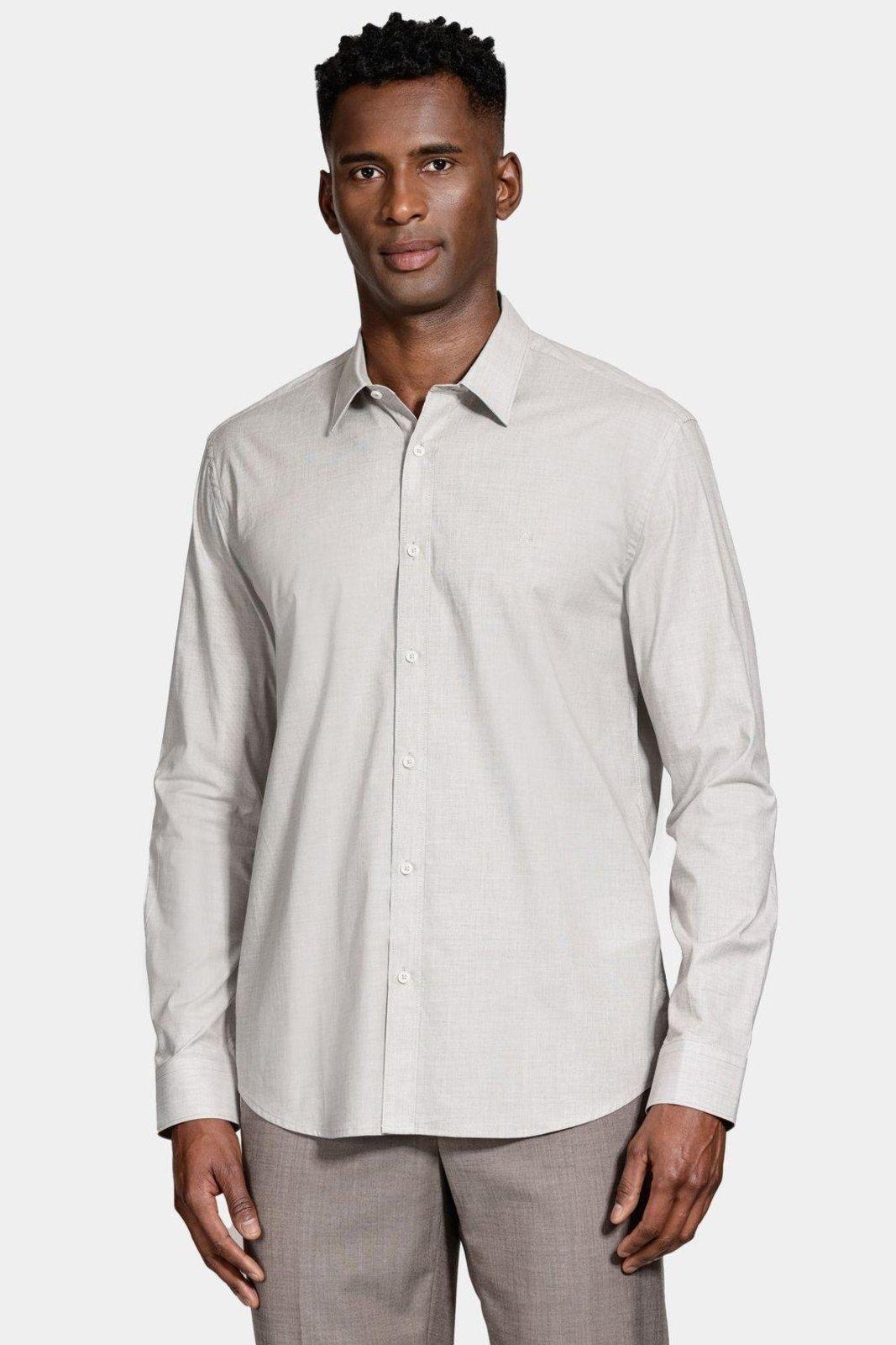 Camisa Aramis Algodão Regular Manga Longa Tabaco