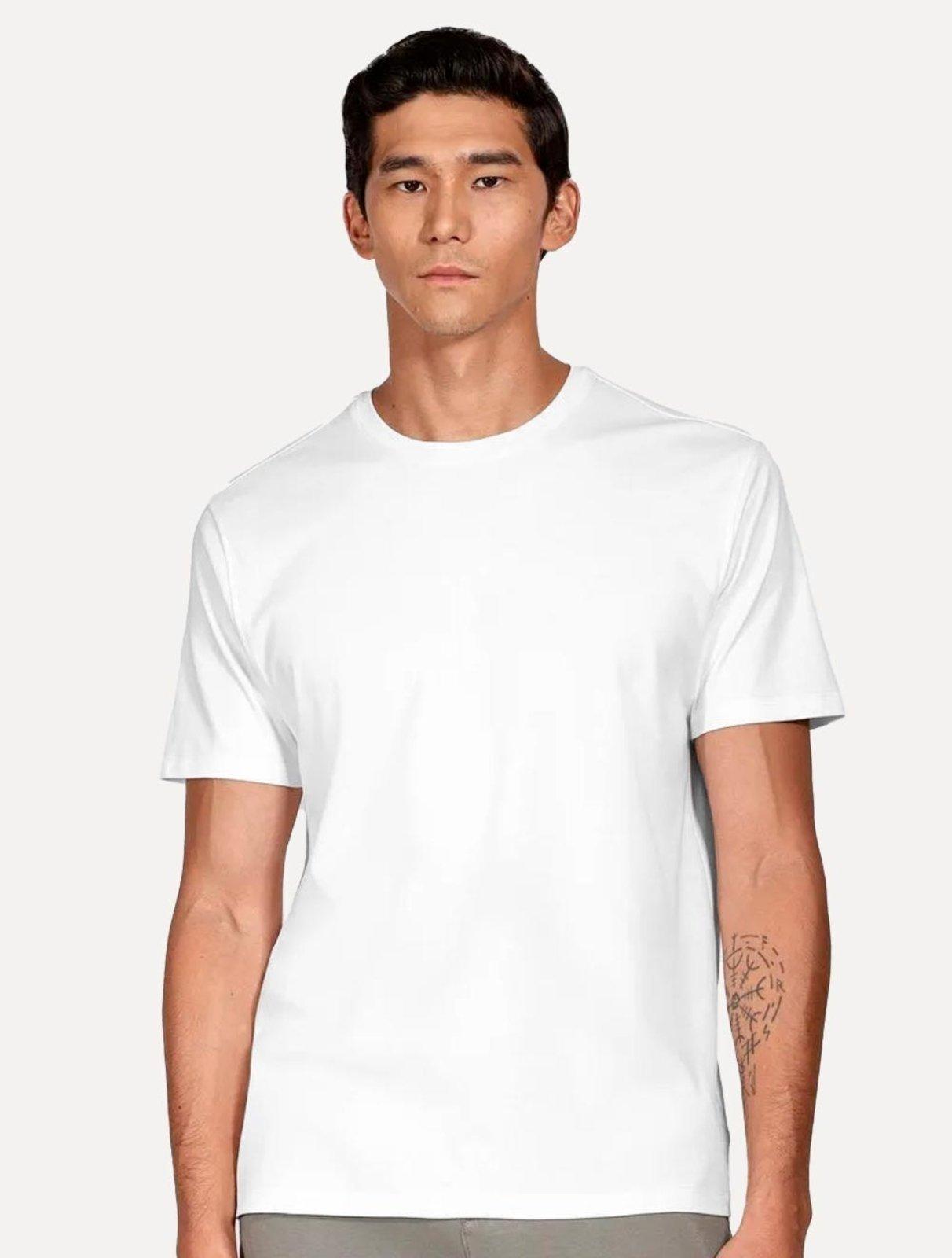 Camiseta Aramis Masculina Basic Lisa Mono Liquid Cotton Branca