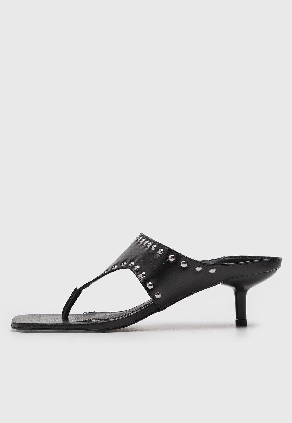 Sandália Feminina Santa Lolla Tachas Preta