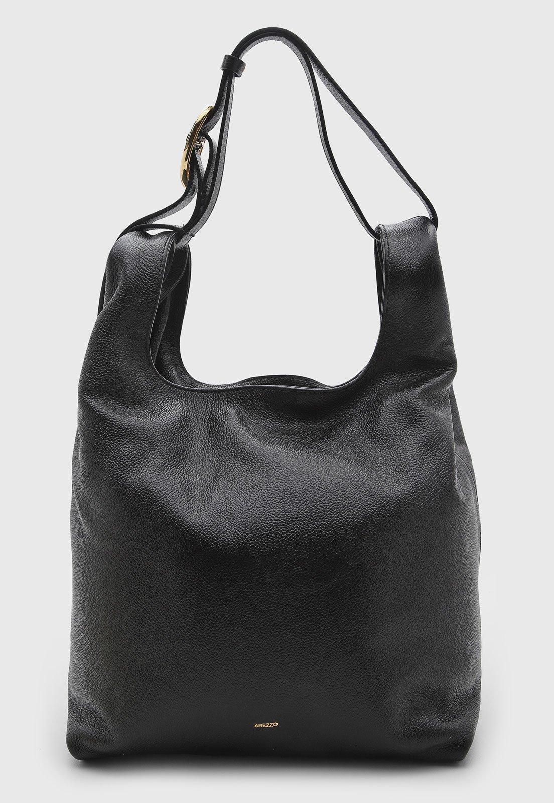 Bolsa Feminina Arezzo Grande Couro Preta