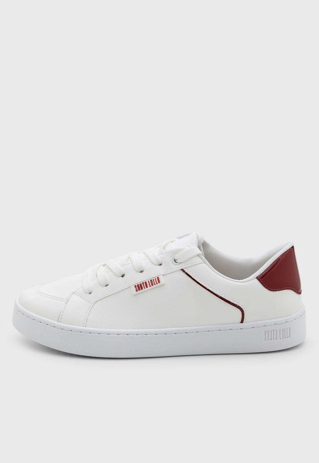 Tênis Feminino Santa Lolla Detalhe Verniz Branco