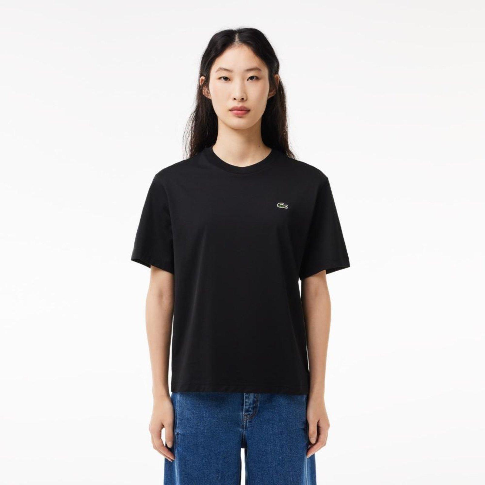 Camiseta de Algodão Pima Jersey Leve de Ajuste Relaxado Preto