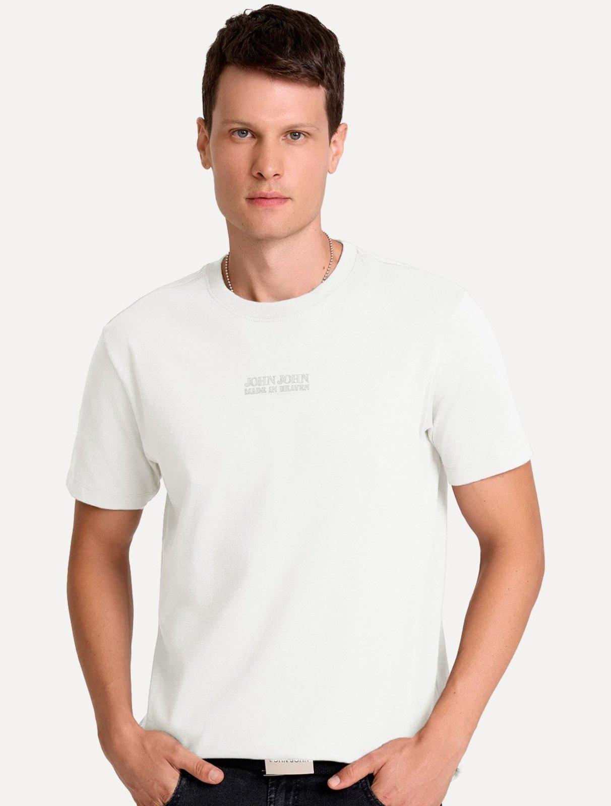 Camiseta John John Masculina Regular Fit Brand Relief Branca